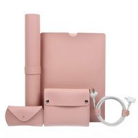 13.3 Inch Laptop Sleeve Case, MacBook air 13 inch case，5 in 1 Laptop Bag Accessories Kit with Leather Office Desk Pad, Compatible with 13.3 2020 20...