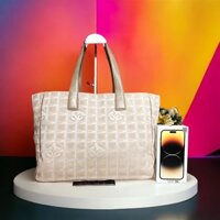 1343-Túi xách tay-CHANEL cloth tote bag