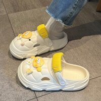 [1356 người khen ngợi] Giày lỗ đôi giày dép chống trượt tại nhà diy hoạt hình đế dày mới cảm giác cứt Dép đi trong nhà