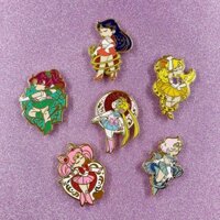 [1357 Bộ sưu tập người] LXJERY Thủy thủ Mặt trăng Thổ Cẩm Hoạt hình Bạn gái Huy hiệu kim loại Sáng tạo Túi đi học Trang trí Cổ áo Pin WH240324