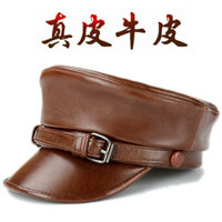 [1360 Đánh Giá Tích Cực] Mũ Da Thật Cho Nam Và Nữ, Mũ Quân Đội, Mũ Flat Retro Da Bò, Vành Ngắn, Mùa Thu Đông, Da Bò Lớp Một, Phong Cách Người Nổi Tiếng, Phong Cách Anh Quốc