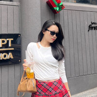 (13)Áo thun tay dài cách điệu - khoét vai - phong cách ulzang Hàn Quốc(Ảnh và video shop tự chụp)