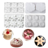 13cm Hình Quạt Hoa Mousse Khuôn Bánh Món Tráng Miệng Pháp Máy Xay Sô Cô La Tròn Núi Nướng Khuôn Silicon