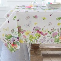 1.4 * 1.5M Kỹ Thuật Số In Hình Hoa Bướm Thực Vật Khăn Trải Bàn Cho 4-6 Ghế Polyester Bàn Trang Trí Nhà Bếp Khăn Trải Bàn
