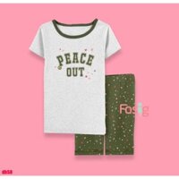 [14-18kg; 24-40kg] Set Đồ Bộ Ngắn Bé Gái Carter's db58 - Xám Peace