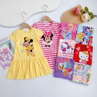 [14-38kg]Đầm Công Chúa Elsa xinh đẹp, Váy đầm cho bé gái thun cotton xuất mền mịn mát đáng yêu   .