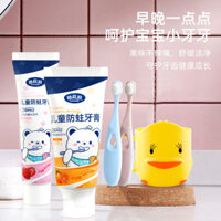 [1.4000 Lời khen ngợi] Kem đánh răng trẻ em Kem đánh răng không chứa Fluoride 2-6-12 tuổi Trái cây đánh răng chắc chắn chống muỗi cho bé Bộ bàn chải đánh răng kem đánh răng Xylitol