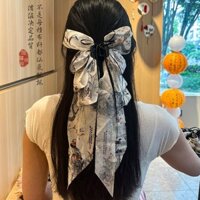 1.4.000 Người Bộ Sưu Tập Phong Cách Trung Hoa Cổ Phong Cách Mực Ruy Băng Kẹp Đầu Sau Phong Cách Trung Hoa Hanfu Tính Khí Tóc Nơ Mùa Xuân Phụ Kiện Tóc 02.14V