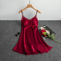 1.4000 Người Khen ngợi Váy Ngủ Nữ Mùa Hè Có Miếng Lót Ngực Sling Bộ Đồ Ngủ Ice Silk Size Lớn Ren Mùa Hè Đầm 2023 Homewear 25.2.16