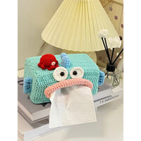 [1407 Lời khen ngợi của mọi người] Hộp đựng khăn giấy Hanton cá xấu xí Đan chất liệu tự làm Gói len thủ công Móc xấu xí Dễ thương Dễ thương Quà tặng ngộ nghĩnh Thành phẩm