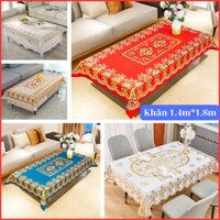 {140x180cm} Khăn trải bàn 3D, Hoa Ren Chồng thấm trải bàn ăn, phòng khách, nhà hàng, bàn giáo viên