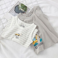 1413 Lần Mua Lại Áo Vest Bé Trai Cotton Nguyên Chất Mặc Bên Trong Phong Cách Mỏng Trẻ Em Không Tay Rào Chắn Hình Chữ I Bé Trai Đáy Băng Lụa Thoáng Khí 3.7