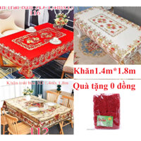 [1.4*1.8m] Khăn trải bàn 3D Chữ Nhật sang trọng không thấm - Kèm quà tặng