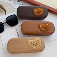 [1478 Lời khen ngợi của mọi người] ins Style Gấu Nhỏ Retro Màu Gỗ Dòng Cận Thị Khung Kính Vỏ Thêu Phim Hoạt Hình Phong Cách Mori Kính Mát Phong Cách Văn Học Lưu Trữ