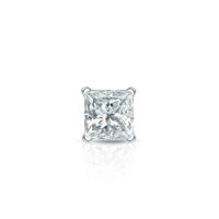 14k Gold 4-Prong Martini Princess Diamond Men SINGLE STUD Earring(1/8-1ct, O.White, I2-I3) SLB