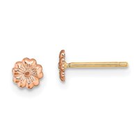 14k Rose Gold Flower Post Earrings