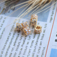 14k vàng phủ, giữ màu, hạt zircon hình bông tuyết, hạt thùng 5.5*9mm, hạt may mắn, hạt rời, phụ kiện trang sức DIY nguyên bản