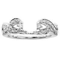 14k White Gold Plated 0.20 ct Simulated Diamond Round Cut Solitaire Ring Guard Wrap Enhancer