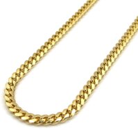 14K Yellow Gold 1mm - 2.5mm Miami Cuban Chain, FREE Microfiber Cloth, Solid Gourmette Curb Link Necklace, Giorgio Bergamo