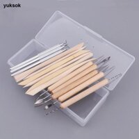 14x Dụng cụ điêu khắc đất sét Dụng cụ đất sét gốm để làm mịn mô hình dập nổi