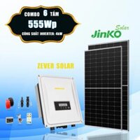 [1,5 - 2 triệu TIỀN ĐIỆN] 6 tấm pin Jinko 555Wp + Inverter Zever 4kW