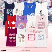 [15-45kg] Set 3 Áo Thun Sát Nách 3Lỗ Bé Gái PL - Combo ngẫu nhiên S3A07