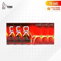 15 cái Bộ 5 hộp bao cao su OKHQ hương dâu  Hộp 3 cái