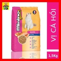 [1.5 Kg💯] Thức Ăn Cho Mèo Con & Mèo Trưởng Thành Minino Salmon (Vị Cá Hồi) 1.5Kg