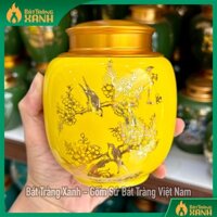 (15 MẪU) Bình đựng trà Bát Tràng cao cấp 150g nắp kín khít - Hũ trà, bình đựng chè, cafe đủ màu, kích thước