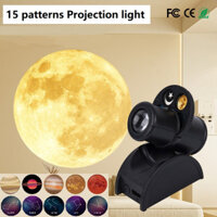 15 mẫu Ins Mặt Trăng Máy Chiếu Ánh Sáng Bầu Trời Đầy Sao Máy Chiếu Xoay Cung Thiên Văn Đèn Tường Trang Trí Phòng Đèn led Đèn Ngủ