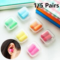 1/5 Pairs Box Packed Anti-noise Sleeping Rebound Earmuffs Tapered Shape Earplugs Polyurethane Foam