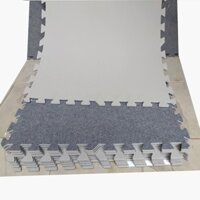 15 tấm xốp ghép, mặt thảm nỉ kích thước 1 tấm 40cm x 40cm x 0,6cm/tấm màu xám sáng như hình
