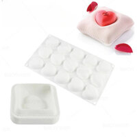 15 Trái Tim Gối Khuôn Bánh Mousse Pháp Khuôn Socola Món Tráng Miệng Dụng Cụ Silicon