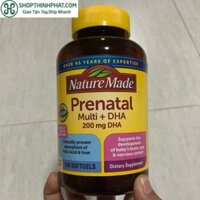 [150 Viên] Thuốc Bổ Cho Bà Bầu Nature Made Prenatal Multi DHA – Mẫu Mới