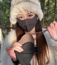 [1500] Khẩu Trang Vải Nâu Đen