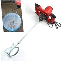1500W Electric Hand-Held Industrial Concrete Mixer Mud Mortar Mixer, 110V Paint Gypsum Cement Slurry Concrete Grout Mixer, Adjustable Quick-Setting...