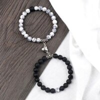 [1502 Bộ sưu tập người] Trang sức châu Âu Mỹ Yama Sun Ngọc Vòng tay Cặp đôi Trái tim tình yêu tự nhiên Vòng tay nam châm Vòng tay xu hướng đơn giản20250220