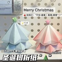 1536 Người Bộ Sưu Tập Gradient Cây Giáng Sinh Origami Hoa Hồng Trái Tim Handmade Origami Không Dính Giấy Màu Vuông Blush Giấy Handmade Origami 0218