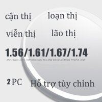 1.56 1.61 1.67 1.74 Chỉ số khúc xạ Tùy chỉnh độ phân giải cao Phí xử lý miễn phí Ống kính nhựa không cầu Ống kính đa chức năng chống tia xanh 2PC