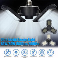 15/60/80W 96/300LED Deformable LED Garage Ultra-Bright Lights Garage Ceiling Light Adjustable E26/E27 LED Work Light Bul