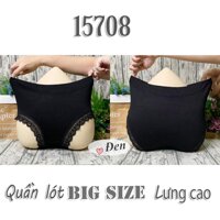 15708 Quần lót chip BIG SIZE lưng cao lai Ren - 15708 - Đen,4x