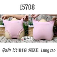 15708 Quần lót chip BIG SIZE lưng cao lai Ren - 15708 - Hồng,2x