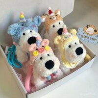 [1579 Người Đã Thu Thập] Mặt dây chuyền nhồi bông Chubby West Highland White Terrier, charm túi, búp bê chó con vẽ nguệch ngoạc, quà tặng sáng tạo