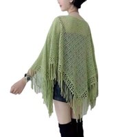 1592 Người Bộ Sưu Tập Nữ Tam Giác Khăn Choàng Áo Len Ngoài Áo Chui Đầu Size Lớn Rời Dệt Kim Viền Bat Áo Mỏng 317Q