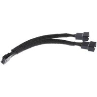 15cm 4 pin Splitter Computer PC  Cable 1 to  Black Sleeved