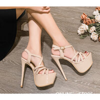 (15cm) Giày Cao Gót Sự Kiện, Đi Catwalk, Giày Hoa Hậu Quai Chéo Sang Trọng Trẻ Trung
