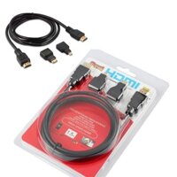 1.5M 3 in 1 HDMI Male to Male HDTV 1.4 Cable with Conversion Adapter Micro HDMI, Mini HDMI Cable Changeover PS5, Xbox