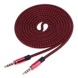 1.5M 3.5mm Male To 3.5mm Male Weaving Audio Cable Car AUX Auxiliary Wire ( Red )   -  intl