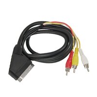 1.5m Scart to RCA Triple 3 x Phono Cable Composite Audio Video Lead