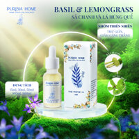 (15ml/30ml/50ml) Basil & Lemongrass - Tinh dầu thơm phòng, nước hoa không gian - Tinh dầu Sả Chanh & Lá Húng Quế
